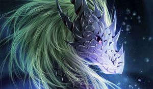 Preview wallpaper dragon, scales, mane, creature, art