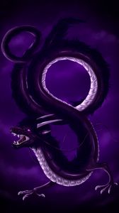 Preview wallpaper dragon, serpent, art, purple