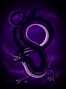 Preview wallpaper dragon, serpent, art, purple