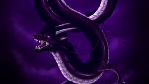 Preview wallpaper dragon, serpent, art, purple