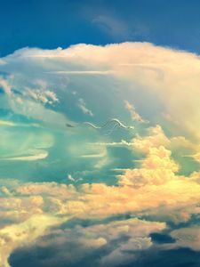 Preview wallpaper dragon, sky, clouds, art