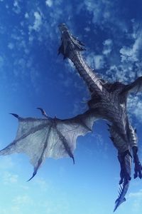 Preview wallpaper dragon, sky, flying, 3d