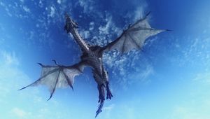 Preview wallpaper dragon, sky, flying, 3d