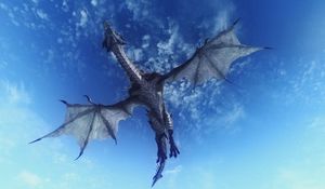 Preview wallpaper dragon, sky, flying, 3d