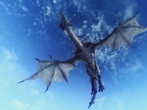 Preview wallpaper dragon, sky, flying, 3d