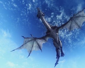 Preview wallpaper dragon, sky, flying, 3d