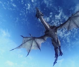 Preview wallpaper dragon, sky, flying, 3d