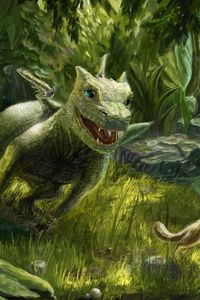 Preview wallpaper dragon, small, squirrel, game, green, nature