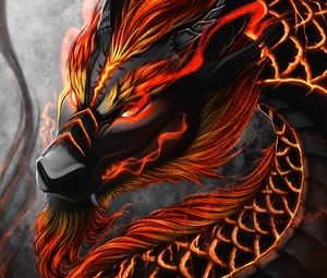 Preview wallpaper dragon, snake, creature, fantasy, art