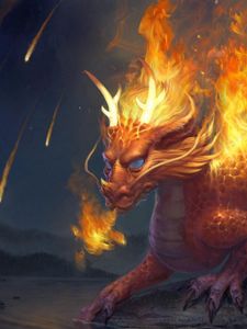 Preview wallpaper dragon, stone, water, fire