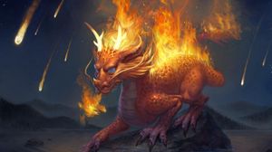 Preview wallpaper dragon, stone, water, fire