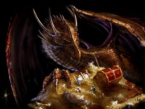 Preview wallpaper dragon, treasure, gold
