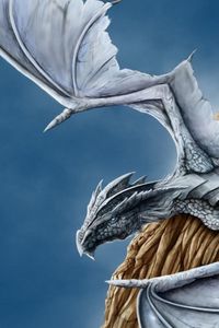 Preview wallpaper dragon, tree, wings, entwining