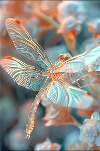 Preview wallpaper dragonfly, wings, transparent, blur