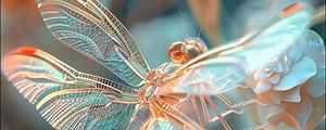 Preview wallpaper dragonfly, wings, transparent, blur