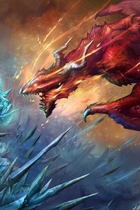 Preview wallpaper dragons, art, battle, fantasy