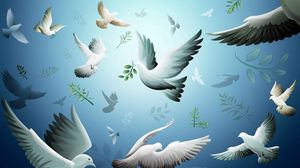 Preview wallpaper drawing, bird, dove, flying