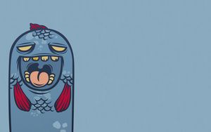 Preview wallpaper drawing, fish, emotions, happiness