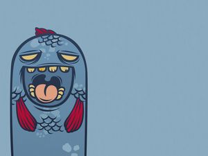 Preview wallpaper drawing, fish, emotions, happiness