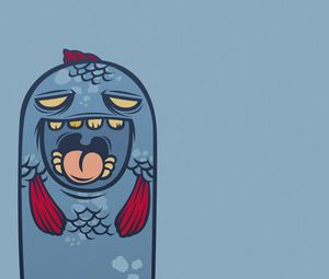 Preview wallpaper drawing, fish, emotions, happiness