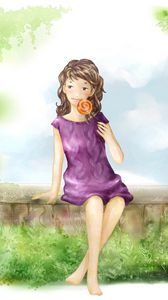 Preview wallpaper drawing, girl, summer