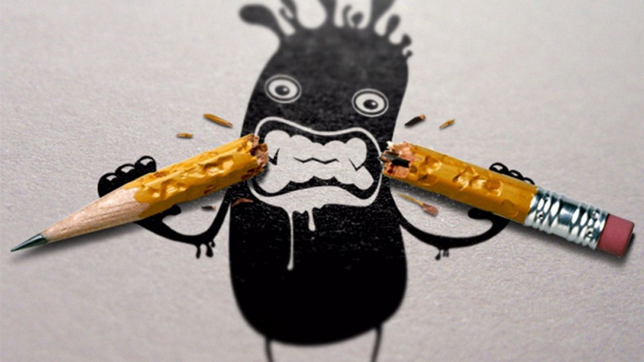 Wallpaper drawing, pencil, monster, gnaw