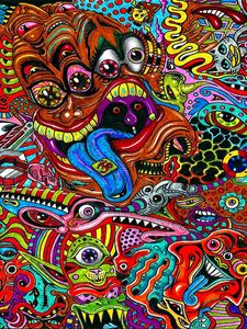 Preview wallpaper drawing, surreal, colorful, psychedelic