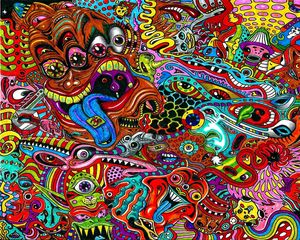 Preview wallpaper drawing, surreal, colorful, psychedelic