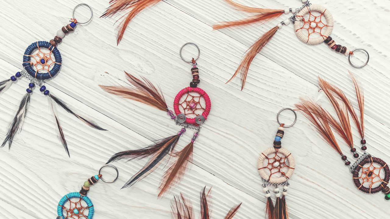 Wallpaper dream catchers, amulets, feathers