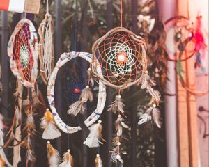 Preview wallpaper dreamcatcher, feathers, decoration