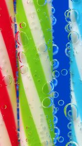 Preview wallpaper drinking straw, drops, close-up, colorful