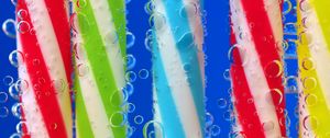 Preview wallpaper drinking straw, drops, close-up, colorful