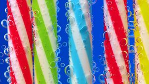 Preview wallpaper drinking straw, drops, close-up, colorful