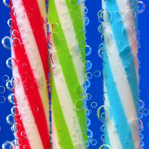 Preview wallpaper drinking straw, drops, close-up, colorful