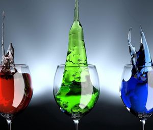 Preview wallpaper drinks, glasses, colored
