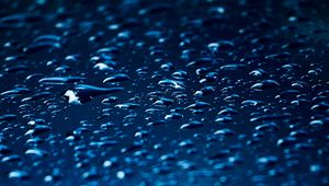Preview wallpaper drips, water, macro, surface, blue