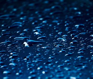 Preview wallpaper drips, water, macro, surface, blue