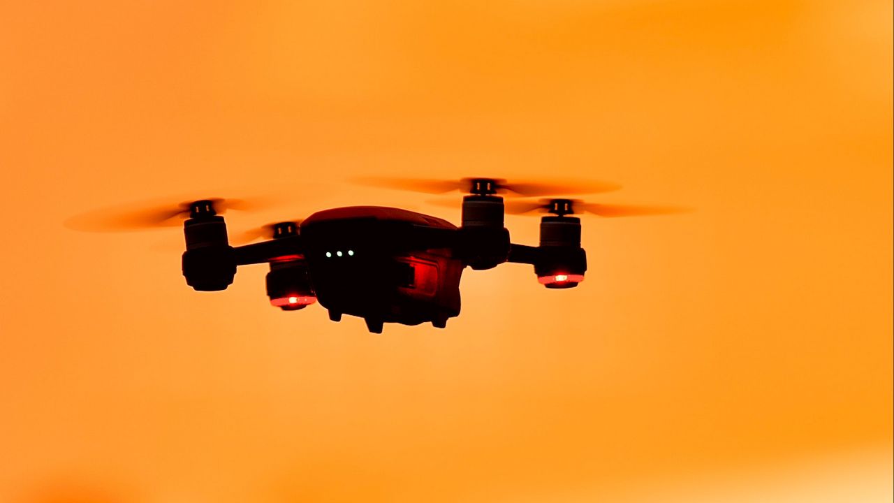Wallpaper drone, camera, technology, device, sunset