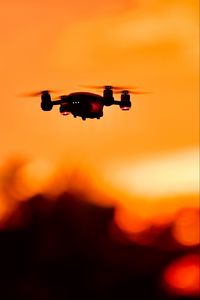 Preview wallpaper drone, camera, technology, device, sunset