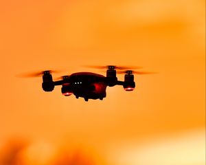 Preview wallpaper drone, camera, technology, device, sunset