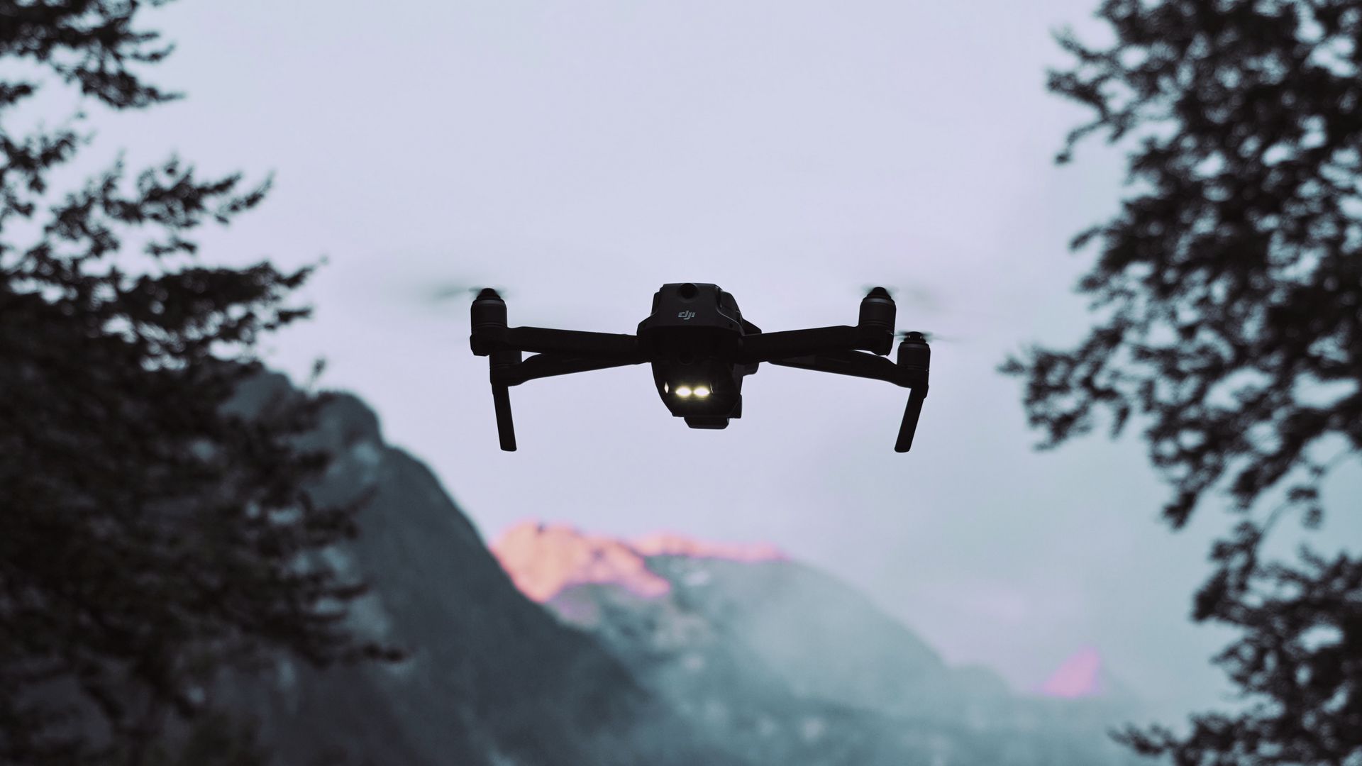 Download wallpaper 1920x1080 drone, quadrocopter, mountains, dusk ...