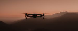 Preview wallpaper drone, silhouette, dusk, dark