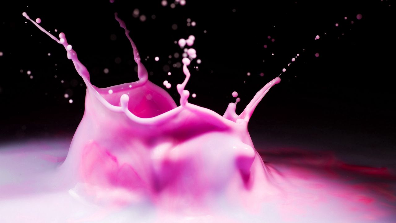 Wallpaper drop, pink, spray, liquid