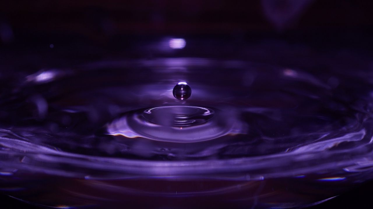 Wallpaper drop, ripple, purple