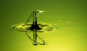 Preview wallpaper drop, splash, macro, liquid, green