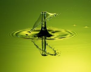 Preview wallpaper drop, splash, macro, liquid, green