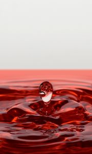 Preview wallpaper drop, splash, macro, liquid, red