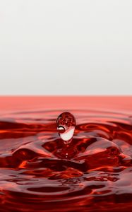 Preview wallpaper drop, splash, macro, liquid, red