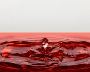 Preview wallpaper drop, splash, macro, liquid, red