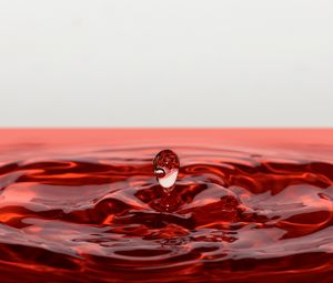 Preview wallpaper drop, splash, macro, liquid, red